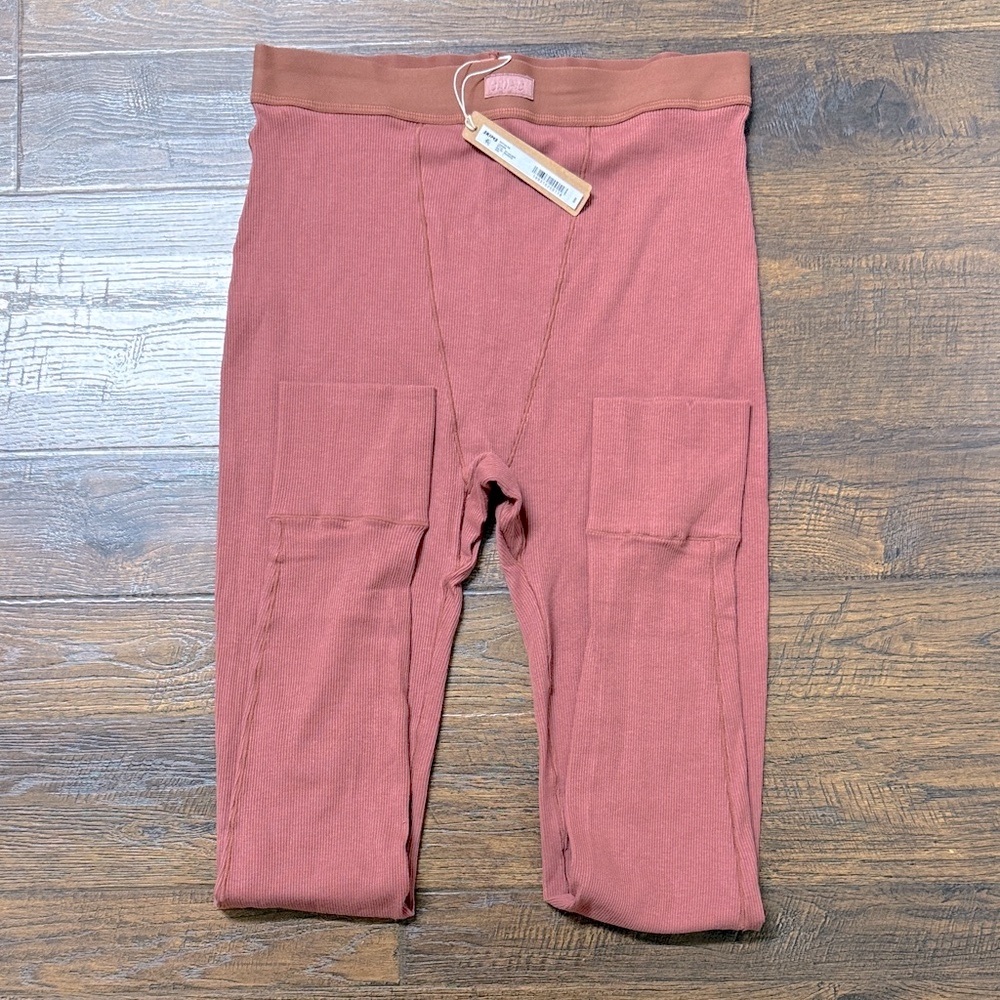 SKIMS Cotton Rib Leggings size Large Redwood color - Picture 2 of 6